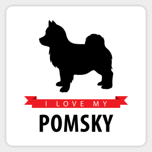 I Love My Pomsky Magnet